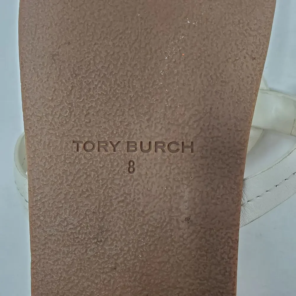 Tory Burch Miller Cloud Leather Thong Sandal Calf Leather New Ivory 81032 Size 8